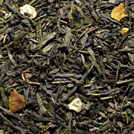 Sencha-Lemon green Tea mit Schalen
